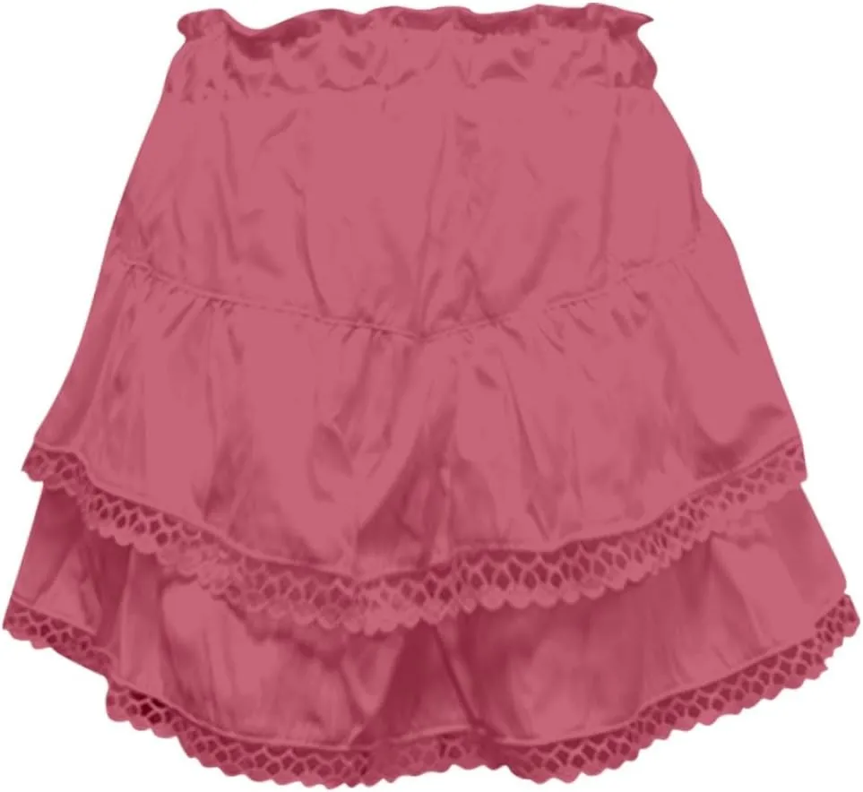 Mini Skirts for Women Summer Casual Boho Flowy High Waist Skirt Fashion Layered Ruffle Hem Beach Mini Short