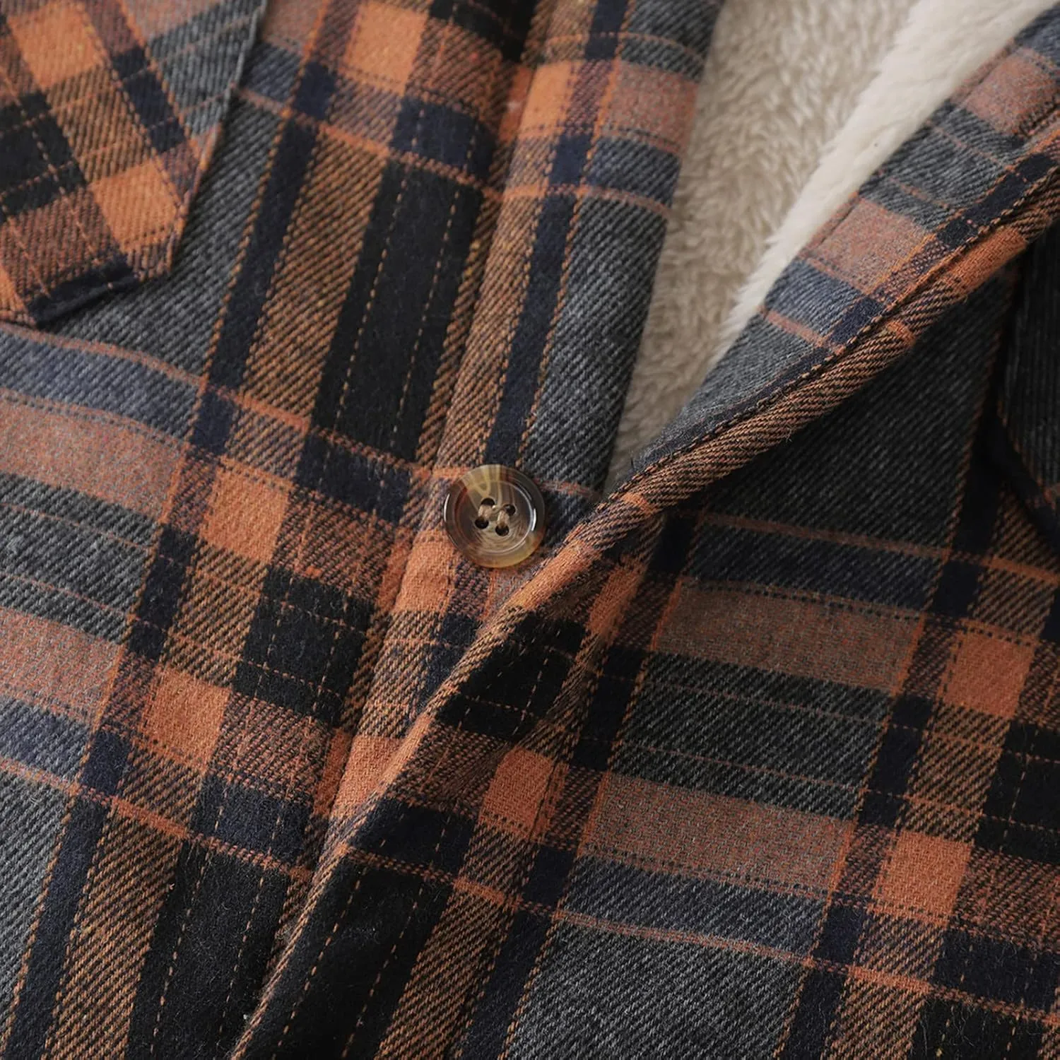 Muscularfit Mens Lined Flannel Shirt Jacket Regular Fit Long Sleeve Button Down Shacket Jackets Casual Coats Loose Outwear