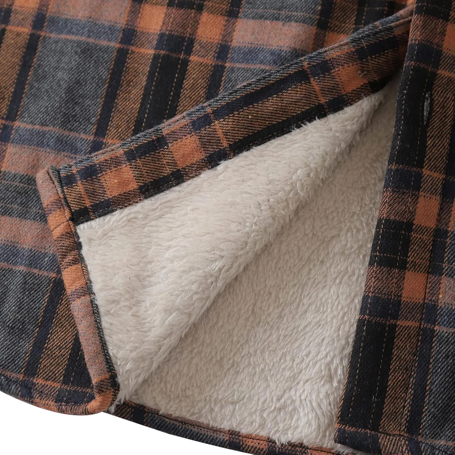 Muscularfit Mens Lined Flannel Shirt Jacket Regular Fit Long Sleeve Button Down Shacket Jackets Casual Coats Loose Outwear