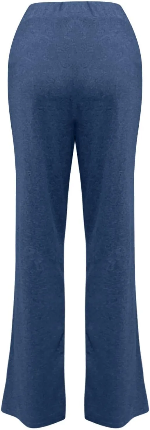Muyise Womens Comfy Lounge Pants Loose Yoga Pants Wide Leg Casual Lightweight Drawstring Palazzo Pajama Pants with Pockets