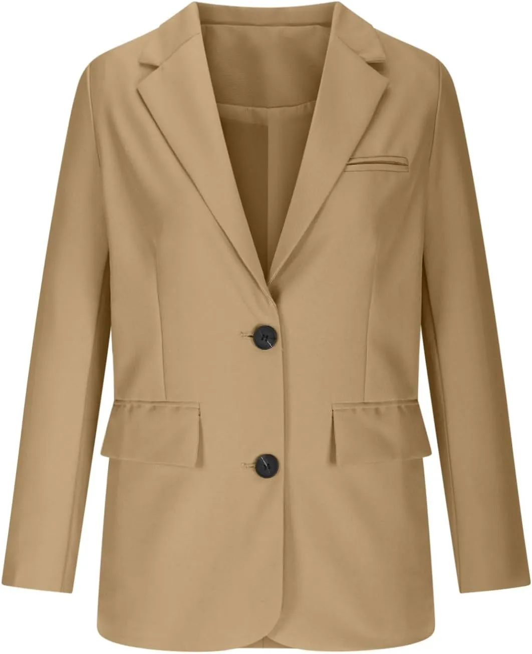 Notched Lapel Long Sleeve Blazers Women Button Up Open Front Office Work Suit Jackets Casual Loose Fit Fall Outwear