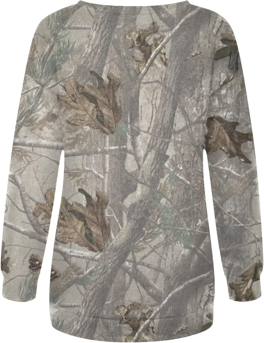 Oversized Camo Sweatshirt For Women Graphic Long Sleeve Tops Leaf Print Fall Clothes 2024 Crewneck Pullover