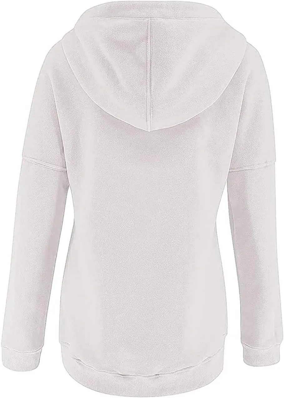 Oversized Crop Hoodies For Women Cute Teen Girls y2k Clothes Long Sleeve Hooded Sweatshirts Casual Button Down Tops