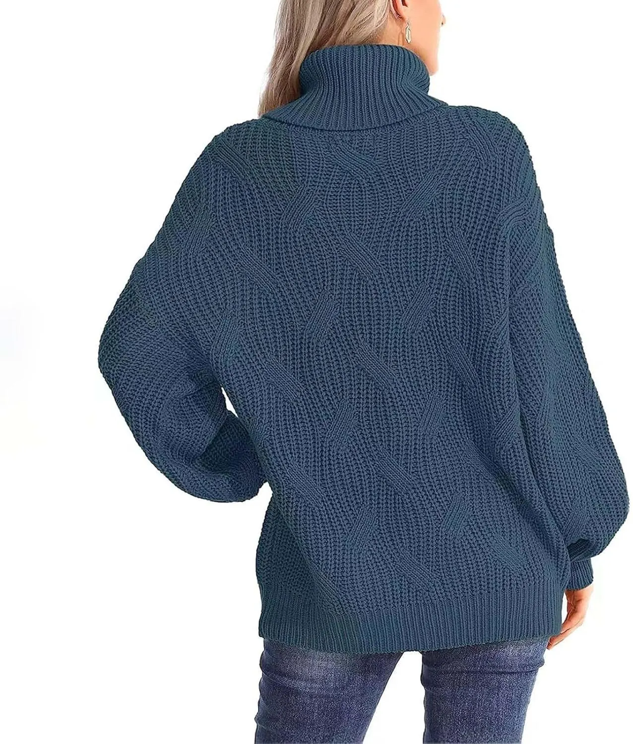 Oversized Turtleneck Sweaters for Women Casual Loose Chunky Knitted Pullovers Winter Fashion High Neck Sweater Tops