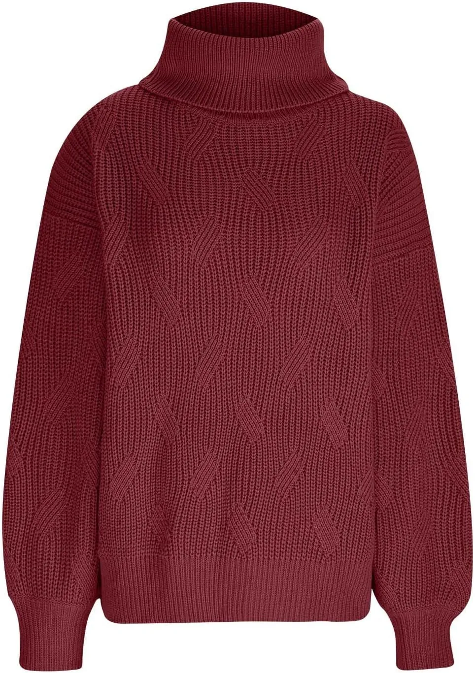 Oversized Turtleneck Sweaters for Women Casual Loose Chunky Knitted Pullovers Winter Fashion High Neck Sweater Tops