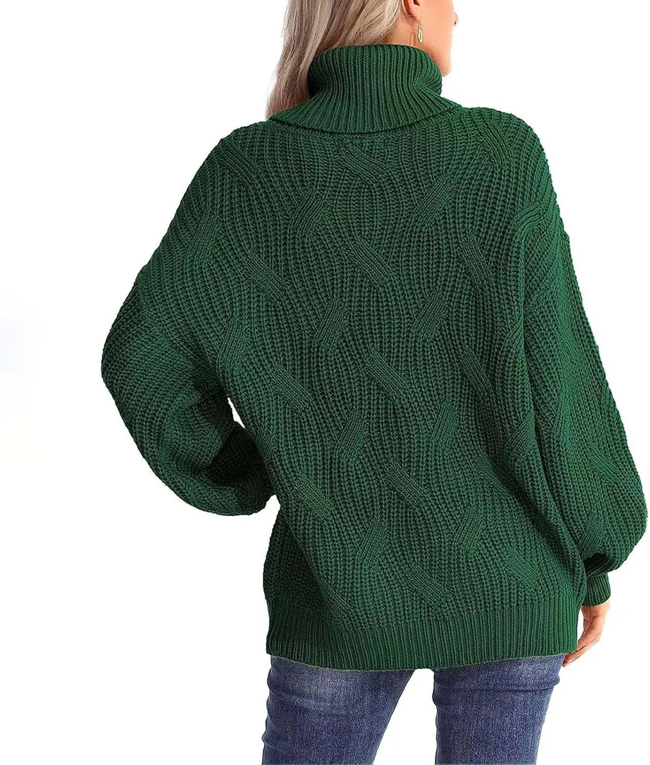 Oversized Turtleneck Sweaters for Women Casual Loose Chunky Knitted Pullovers Winter Fashion High Neck Sweater Tops