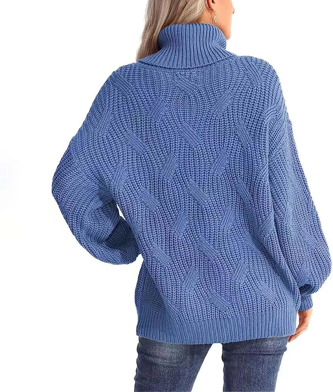 Oversized Turtleneck Sweaters for Women Casual Loose Chunky Knitted Pullovers Winter Fashion High Neck Sweater Tops
