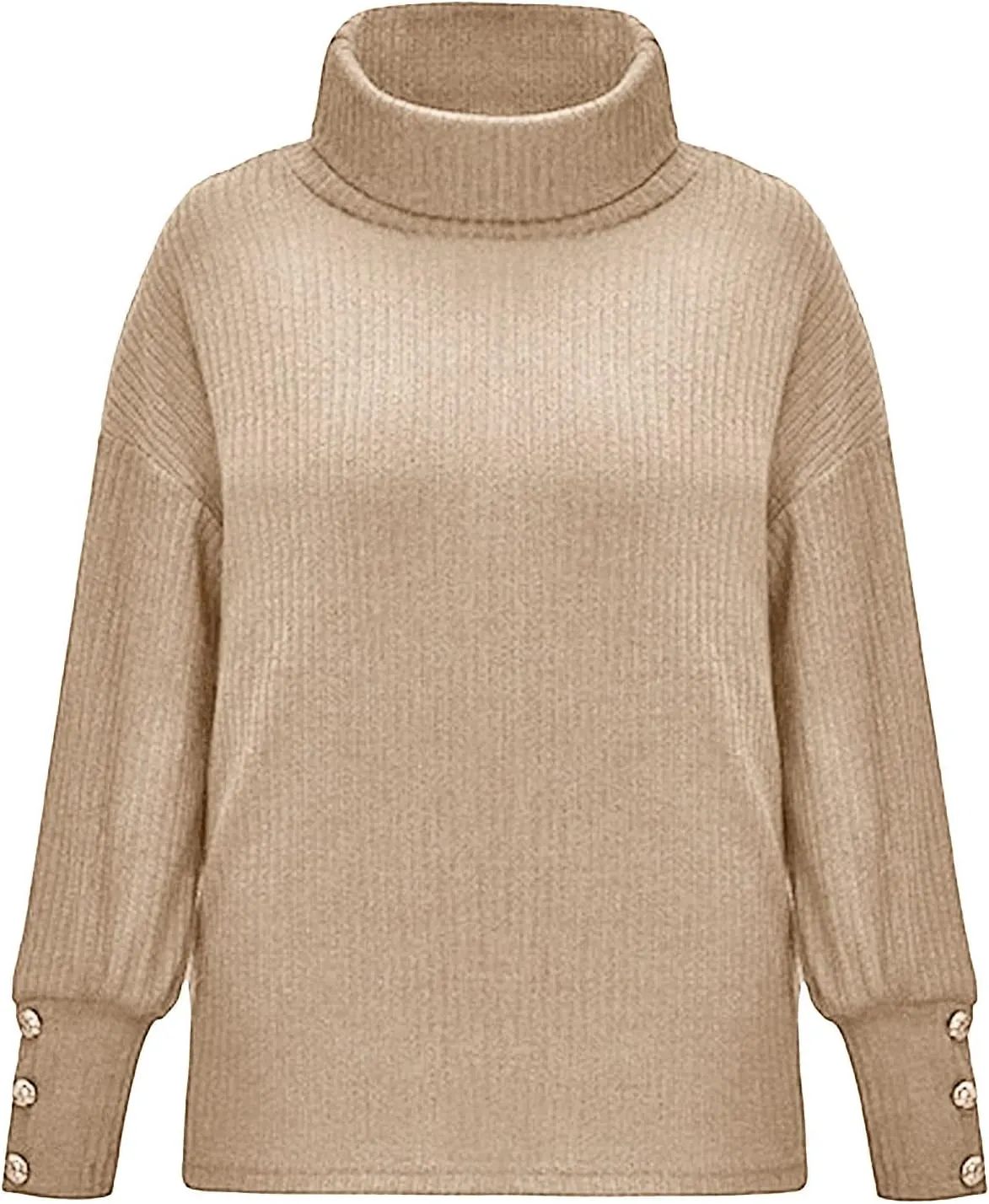 Oversized Women's Turtleneck Sweaters Chunky Pullover Cowl Neck Long Sleeve 2024 Trendy Winter Loose Knit Sweaters