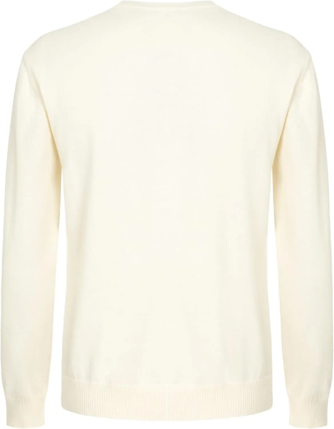 OXKNIT Men Shirt Long Sleeve Basic Knit Pullover Shirts White Crewneck Sweatshirts Casual Tops