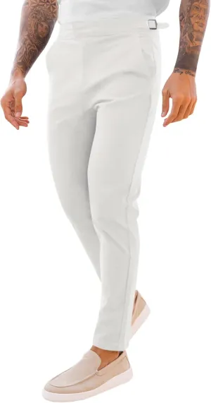 PASLTER Mens Chinos Pants Slim Fit Stretch Flat-Front Skinny Dress Suit Pants Cotton Slacks