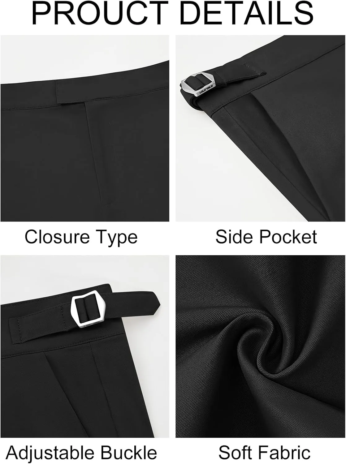PASLTER Mens Chinos Pants Slim Fit Stretch Flat-Front Skinny Dress Suit Pants Cotton Slacks