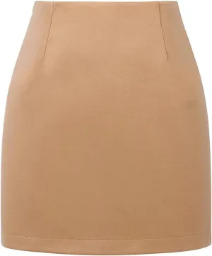 Pencil Skirt for Women Plaid Casual High Waisted Bodycon Mini Skirt Vintage Wool Tweed Plaid Mini Skirt