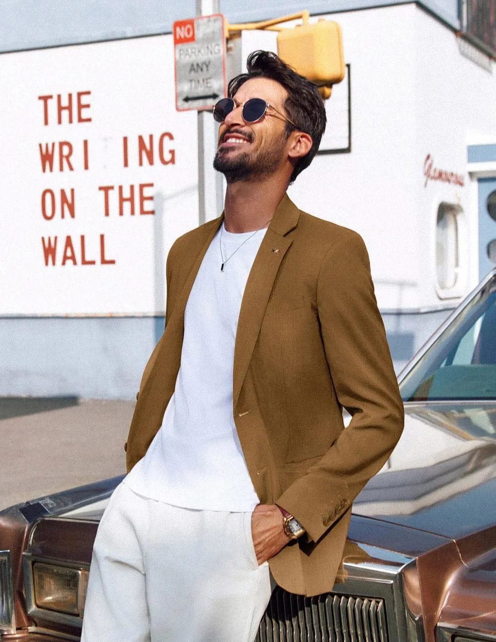PJ PAUL JONES Mens Blazers Sport Coats Casual Lightweight Two Button Business Suit Jackets