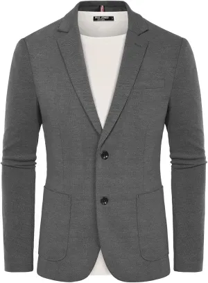 PJ PAUL JONES Men's Casual Knit Blazer Suit Jackets Two Button Lightweight Unlined Sport Coat