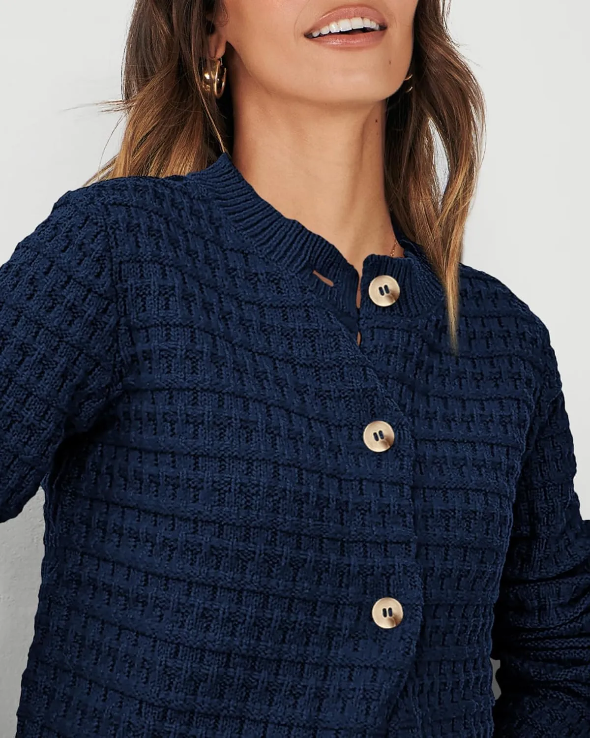 PRETTYGARDEN Women's Knit Cardigan Sweaters Casual Long Sleeve Open Front Button Down Trendy Jackets Outerwear