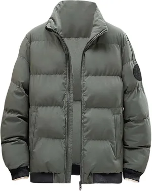Puffer Jacket Men with Hood Warm Insulated Lightweight Hooded Down Coats Outdoor Winter Windproof Waterproof Jackets Puffer Jacket Men Big and Tall(ZC-Green,XX-Large)