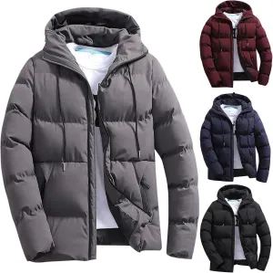 Puffer Jacket Men with Hood Warm Insulated Lightweight Hooded Down Coats Outdoor Winter Windproof Waterproof Jackets Puffer Jacket Men Winter(Black,4X-Large)
