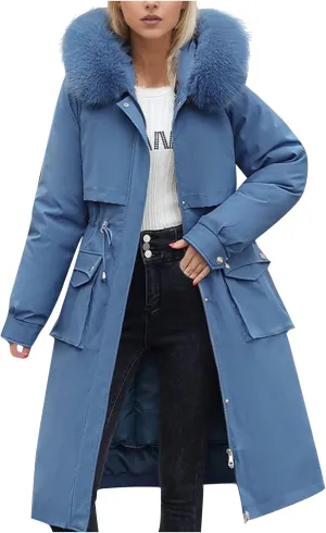 Puffer Jacket Womens Tops Plus Size Zip Up Down Jackets Sherpa Lined Parka Thermal Going Out Winter Hooded Coats