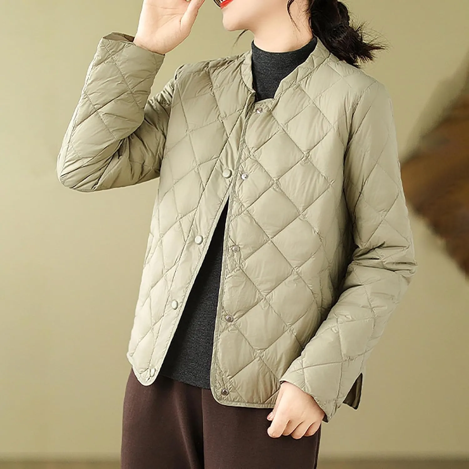 Puffer Jacket Womens Tops Plus Size Zip Up Down Jackets Sherpa Lined Parka Thermal Going Out Winter Hooded Coats