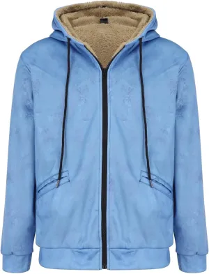 Puffer Jackets for Men Warm Fleece Hooded Sweater Thicken Cotton Coat Mens Puffer Jackets Warm Puffer Jacket