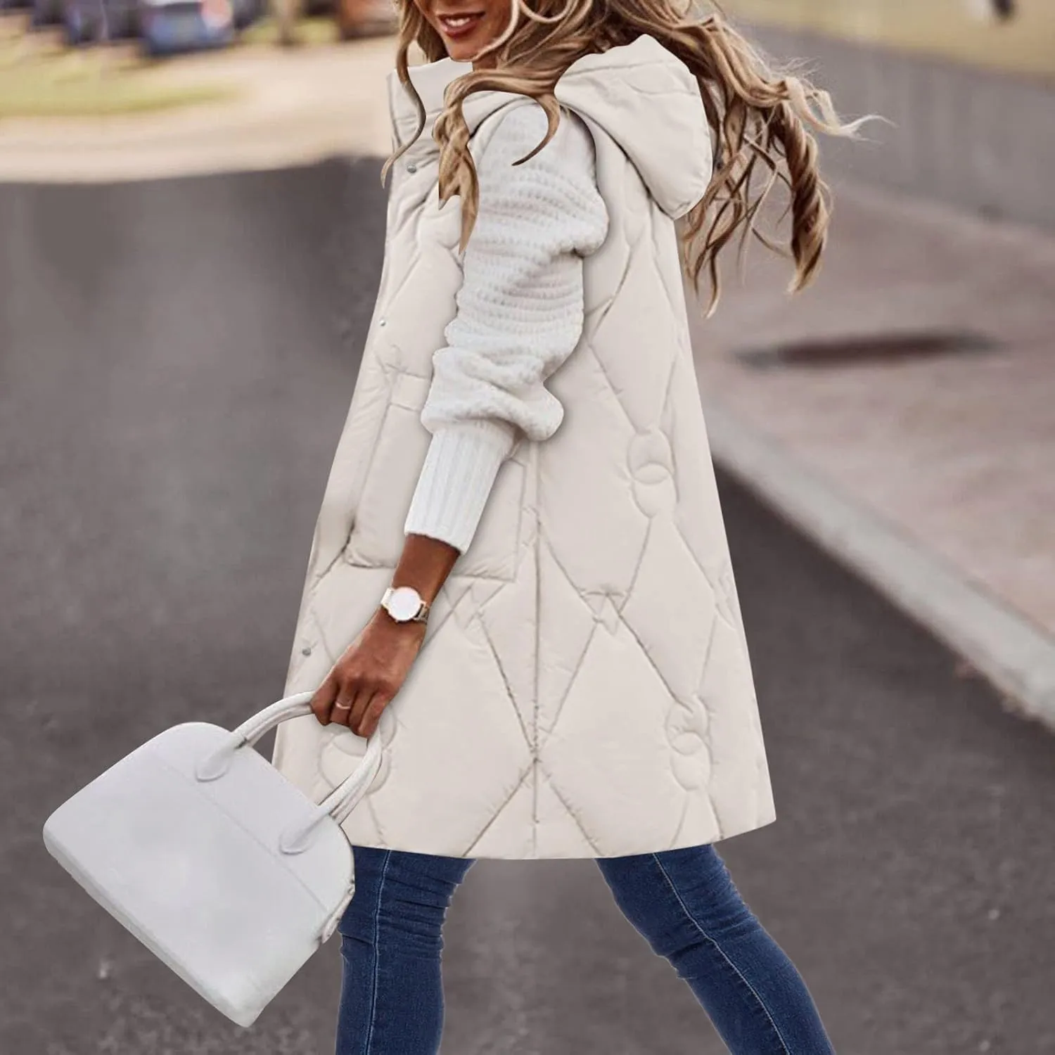 Puffer Vest Women Long Thermal Thicken Winter Coat Packable Sleeveless Down Coat Casual Trendy Outwear