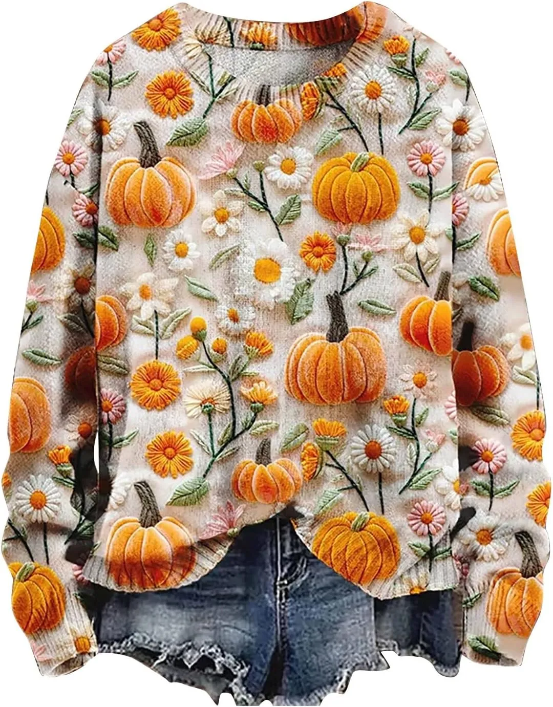 Pullover Sweatshirts Funny Fashionable Casual Hoodless Sweatshirt Sweatshirts Halloween Shirts Fall Vintage