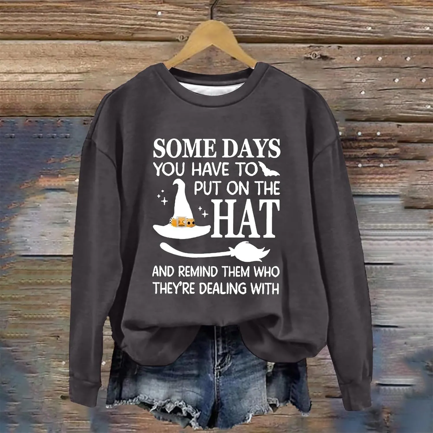 Pullover Sweatshirts Funny Fashionable Casual Hoodless Sweatshirt Sweatshirts Halloween Shirts Fall Vintage