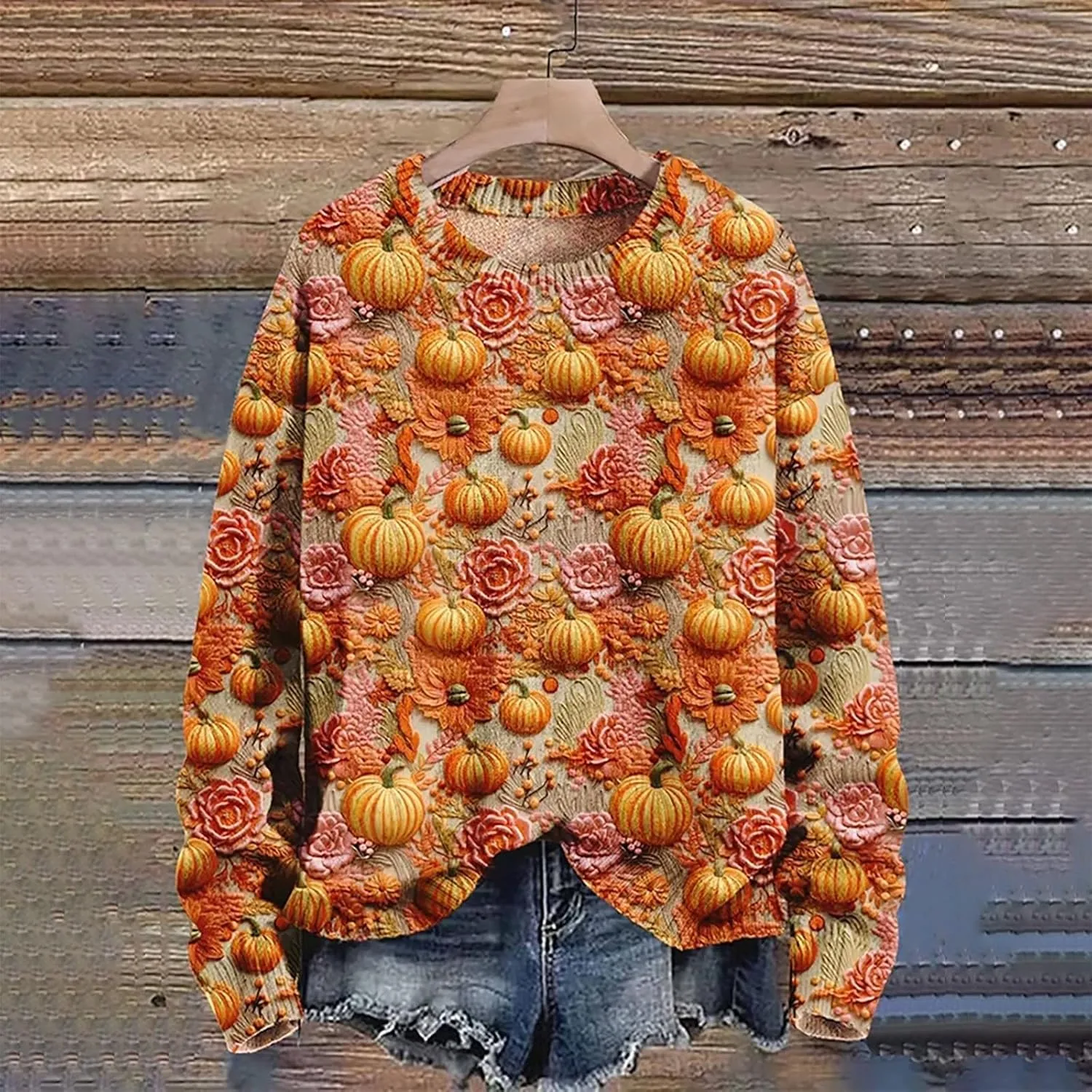 Pullover Sweatshirts Funny Fashionable Casual Hoodless Sweatshirt Sweatshirts Halloween Shirts Fall Vintage