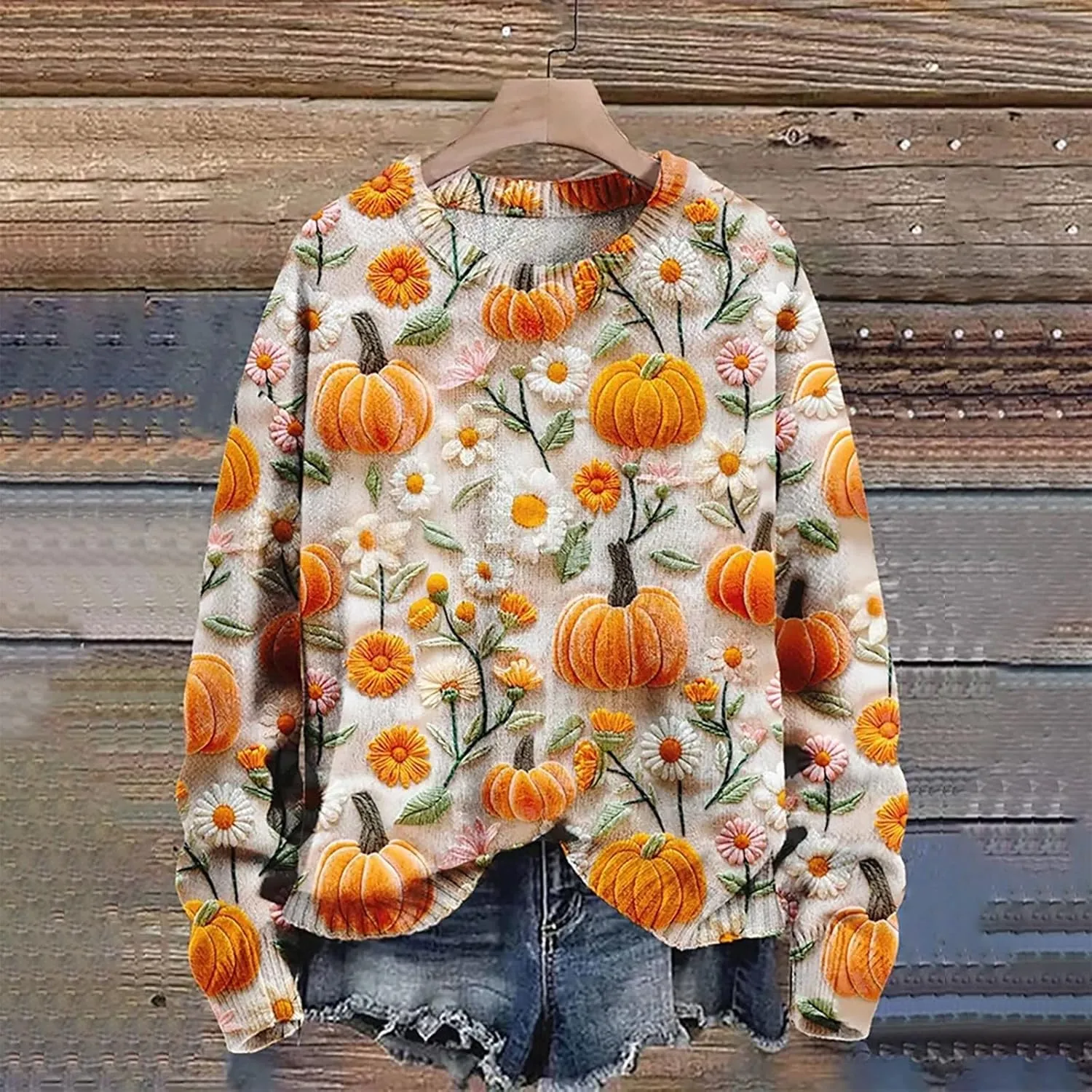 Pullover Sweatshirts Funny Fashionable Casual Hoodless Sweatshirt Sweatshirts Halloween Shirts Fall Vintage