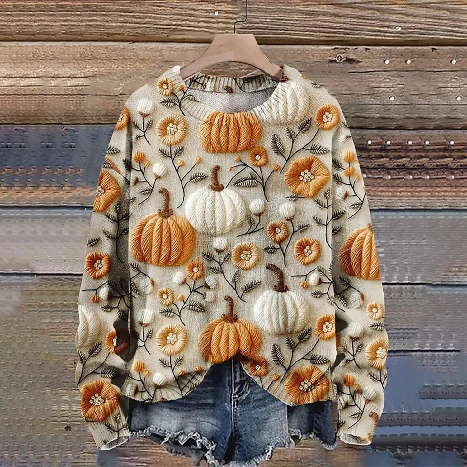 Pullover Sweatshirts Funny Fashionable Casual Hoodless Sweatshirt Sweatshirts Halloween Shirts Fall Vintage