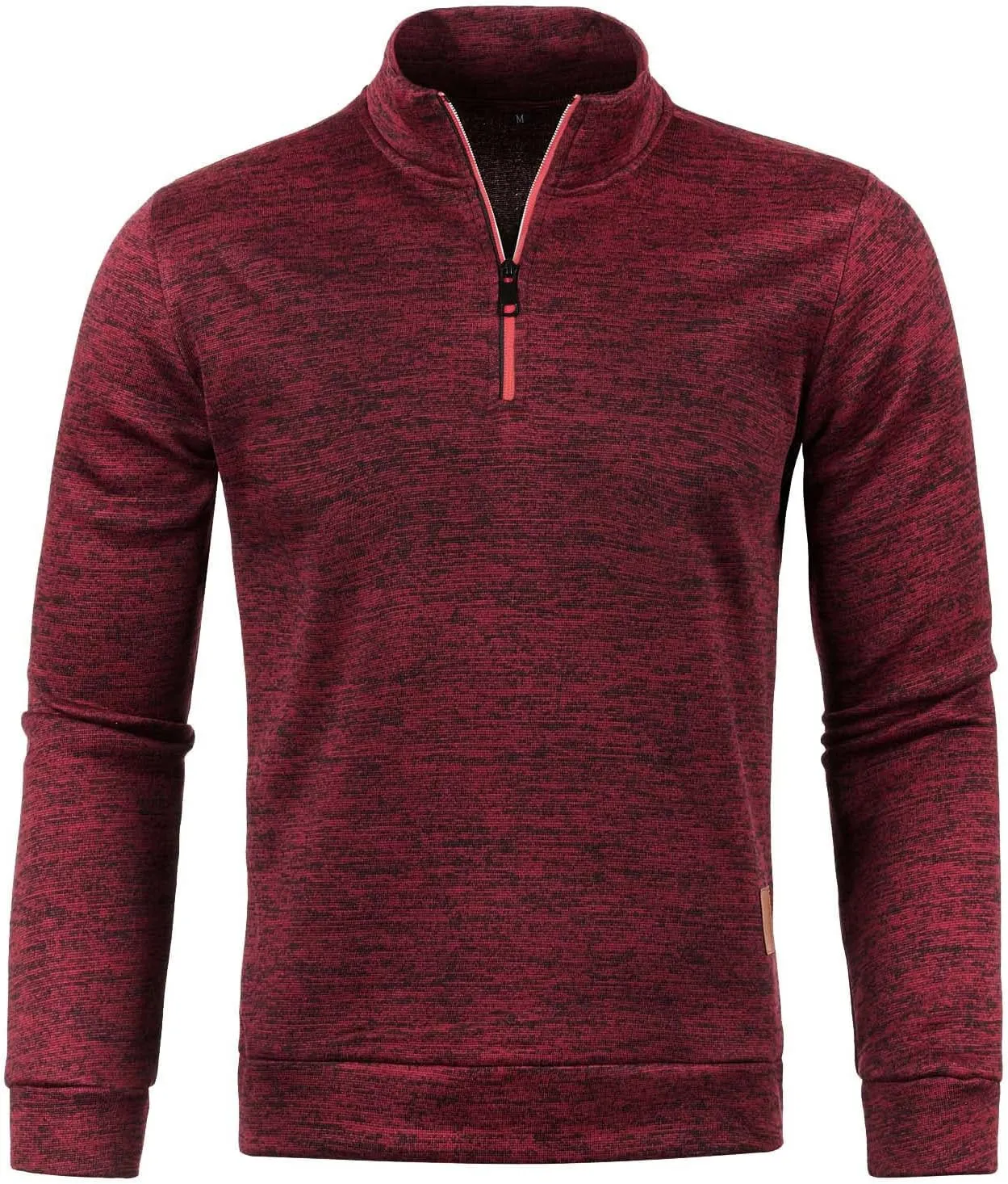 Quarter Zip Pullover Sweaters for Men Thermal Fleece Lined Sweatshirt Plus Size Fall Winter Lightweight Golf Work Top