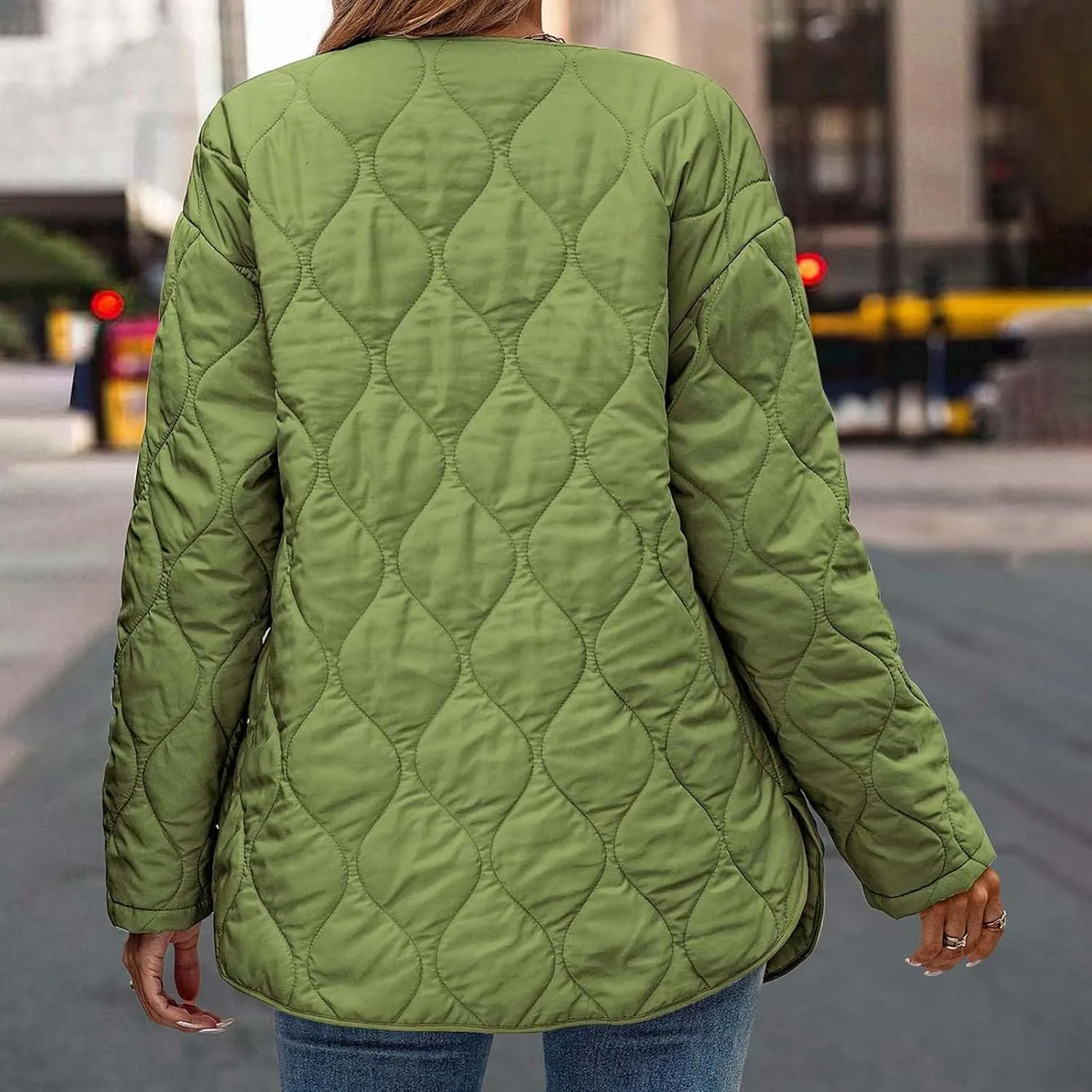 Quilted Jackets for Women Ultra Lightweight Down Jacket Prkas with Button Down Oversized Winter Warm Puffer Coat 2024