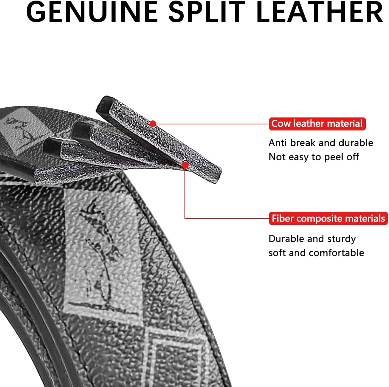 Ratchet Belts Set for Men 3 Buckles with 1 Genuine Leather Cowboy Belt for Men Dad Husband Gift