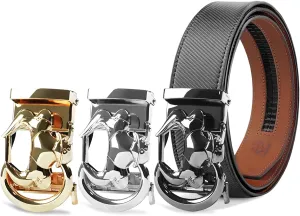 Ratchet Belts Set for Men 3 Buckles with 1 Genuine Leather Cowboy Belt for Men Dad Husband Gift