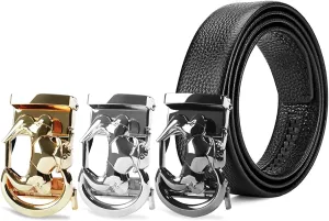 Ratchet Belts Set for Men 3 Buckles with 1 Genuine Leather Cowboy Belt for Men Dad Husband Gift
