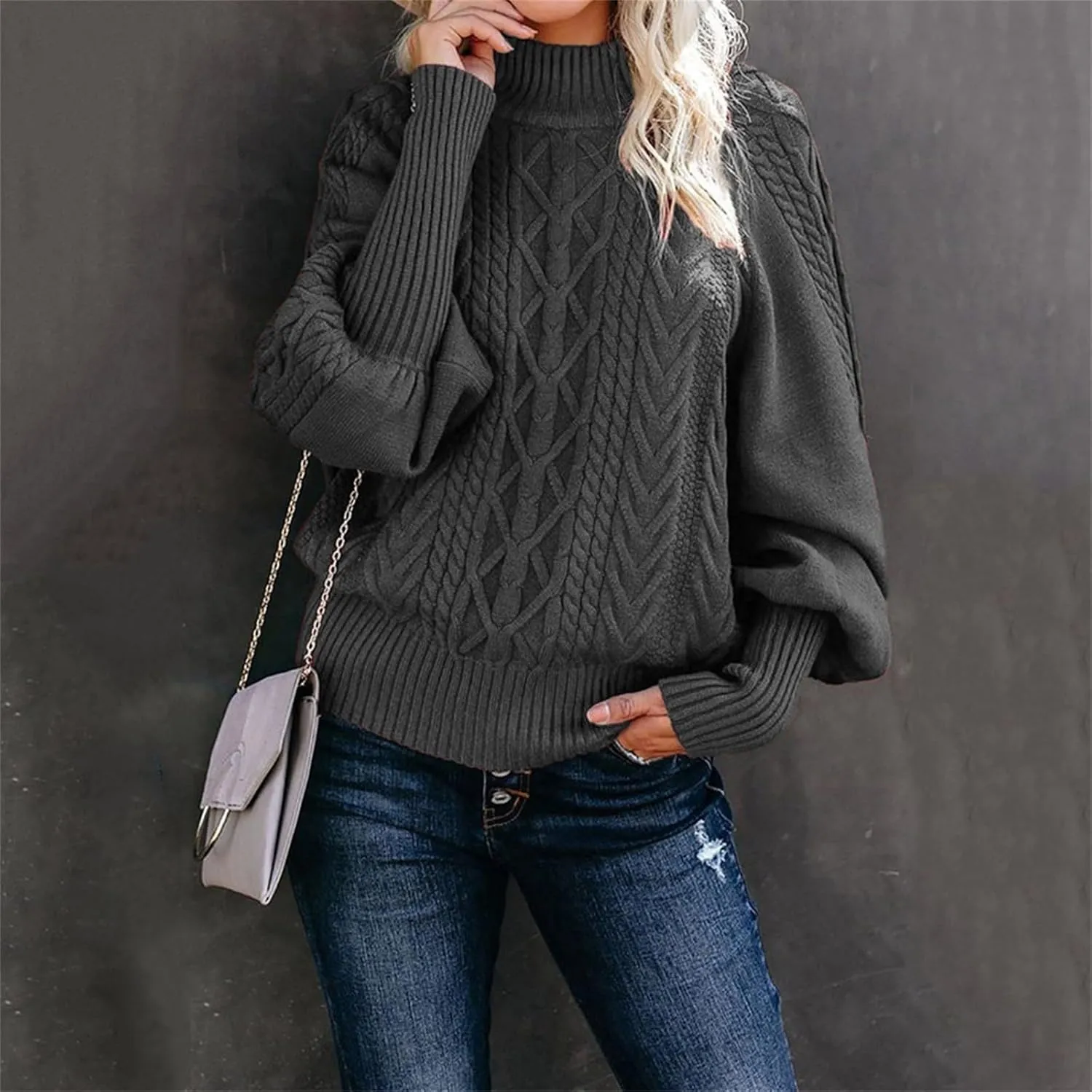 SHAOBGE Womens Sweaters Knit Pullover Sweater Women Polo Cardigan Sweaters for Women Red Striped Sweater
