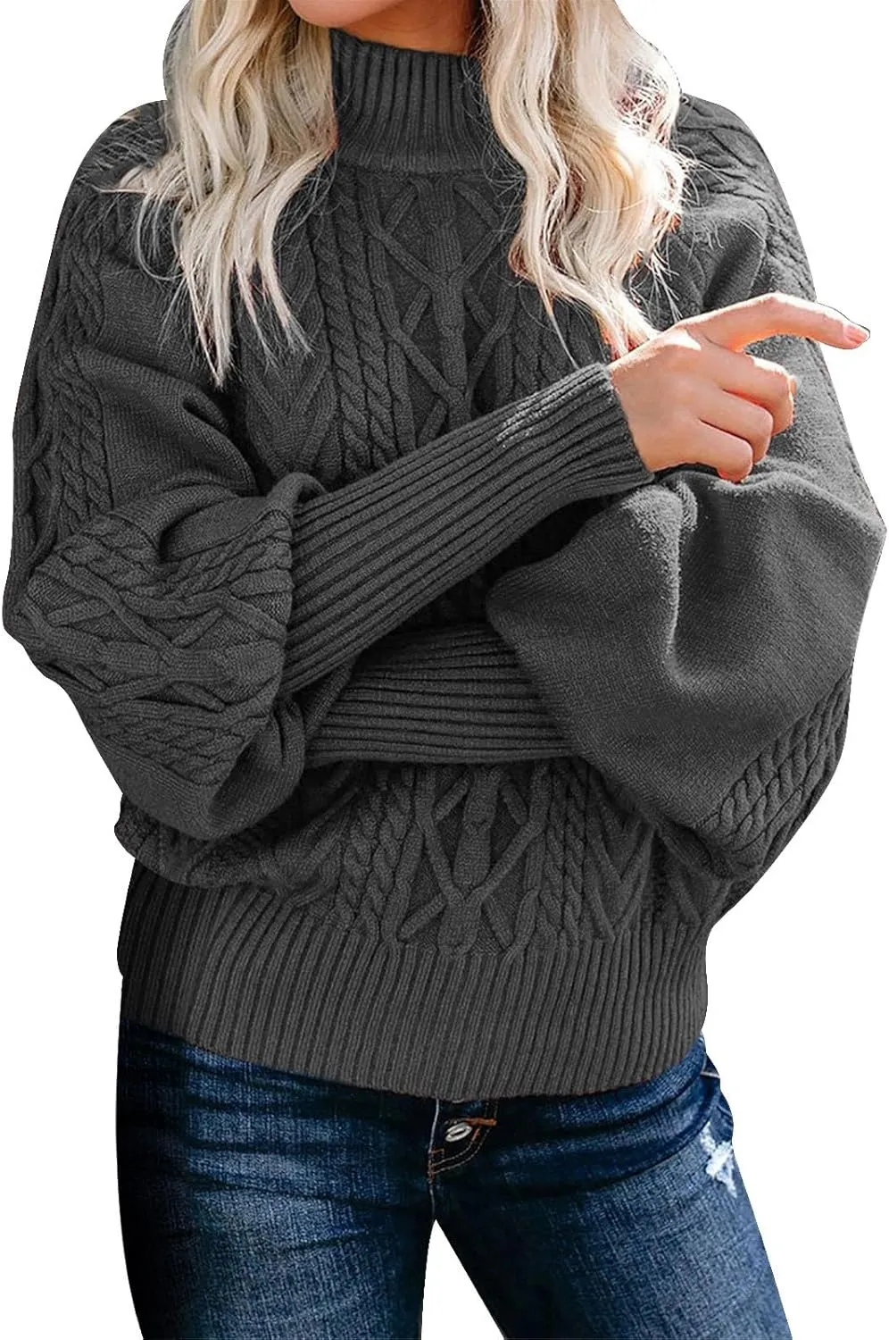 SHAOBGE Womens Sweaters Knit Pullover Sweater Women Polo Cardigan Sweaters for Women Red Striped Sweater