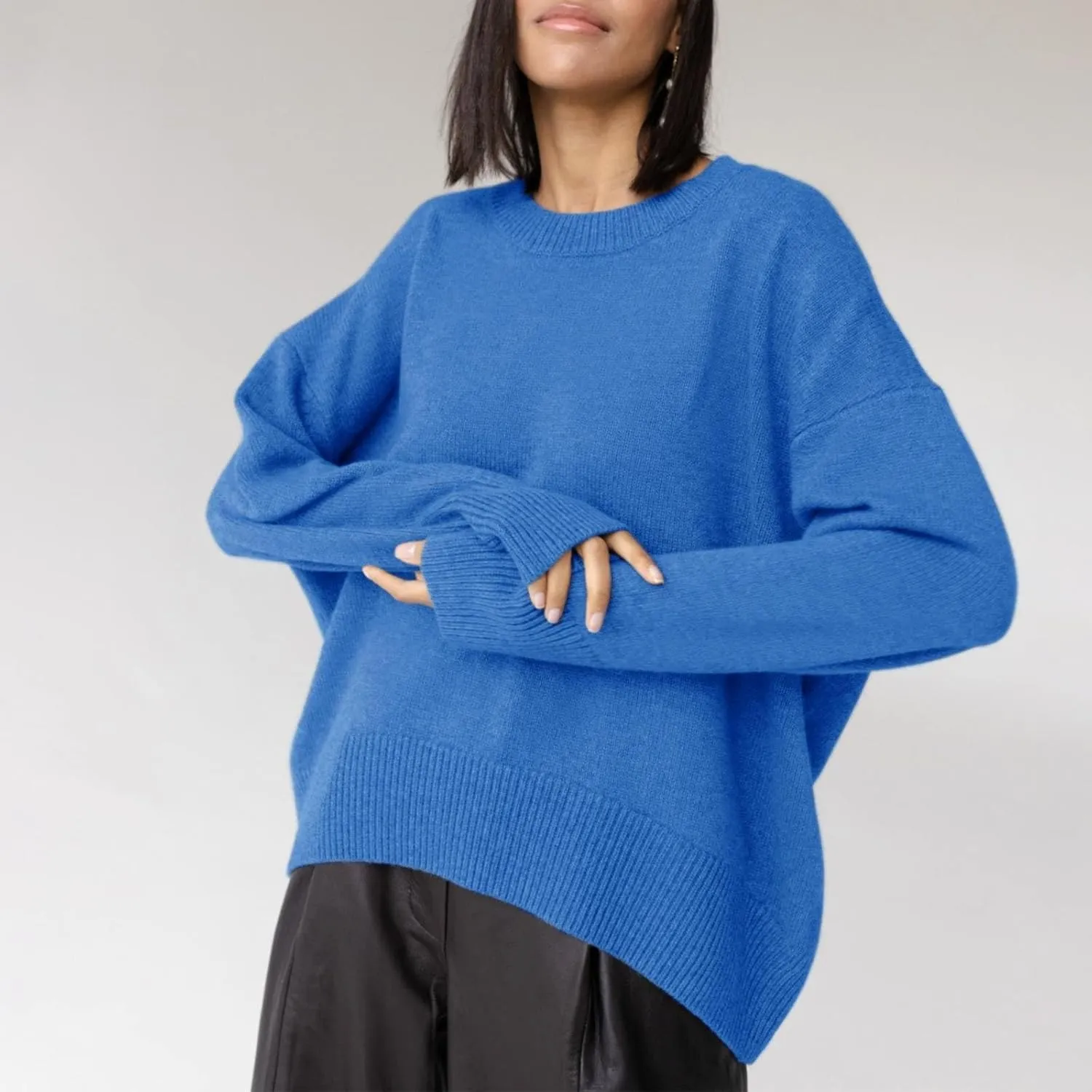 SHAOBGE Womens Sweaters Pullover Sweater Tops for Women Women's Zip Up Sweater Long Batwing Sleeve
