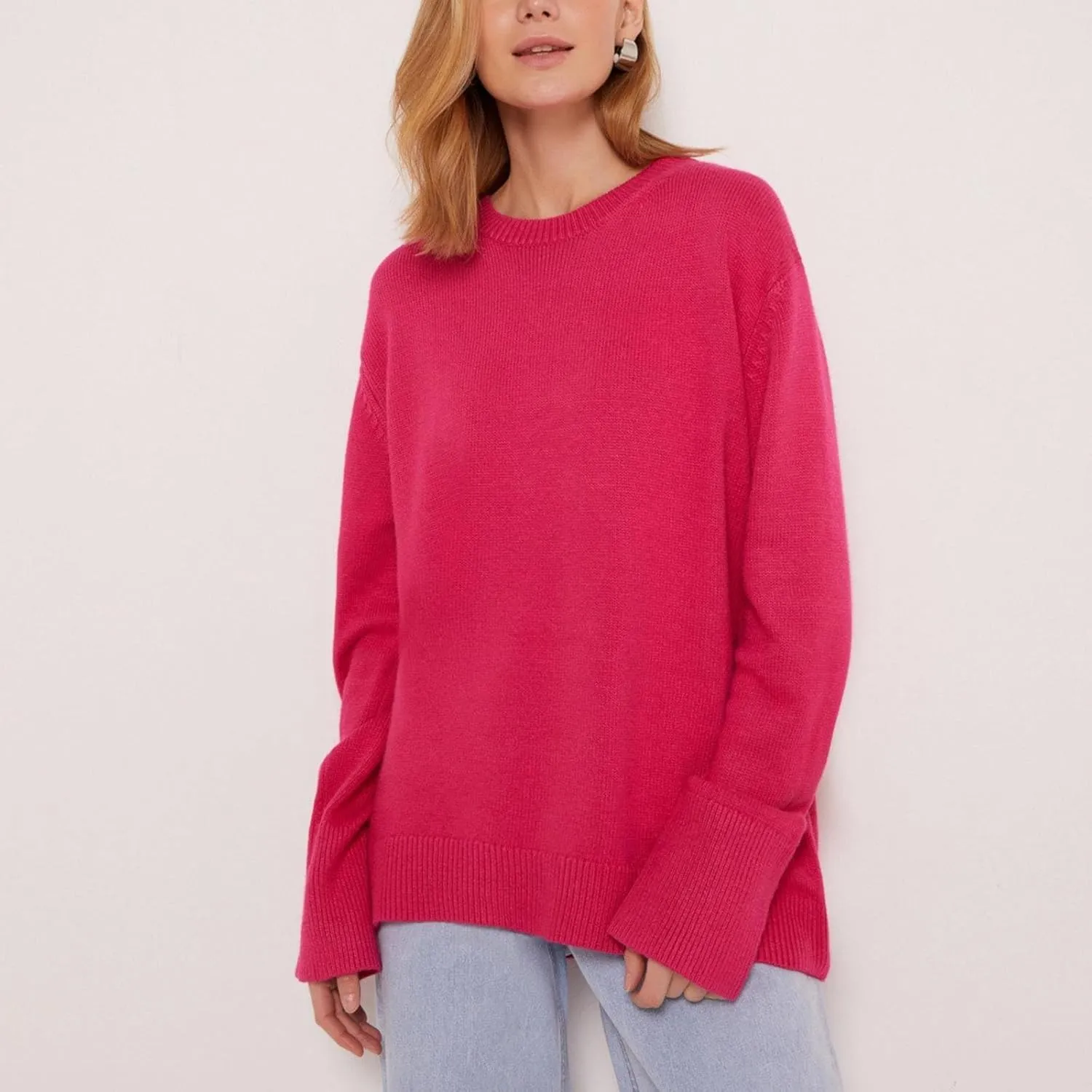 SHAOBGE Womens Sweaters Pullover Sweater Tops for Women Women's Zip Up Sweater Long Batwing Sleeve