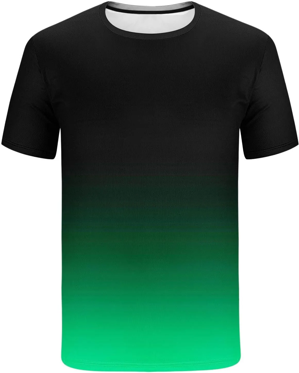 Sinzelimin Tracksuit for Mens 2025 Trendy Gradient Printed Short Sleeves Crewneck T-Shirts Tops and Shorts 2Piece Workout Set