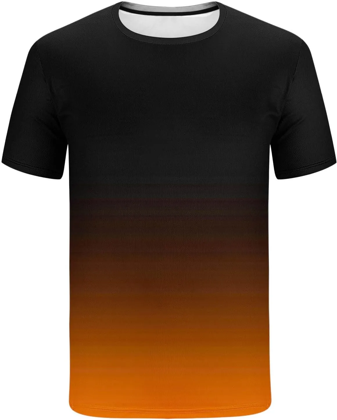 Sinzelimin Tracksuit for Mens 2025 Trendy Gradient Printed Short Sleeves Crewneck T-Shirts Tops and Shorts 2Piece Workout Set