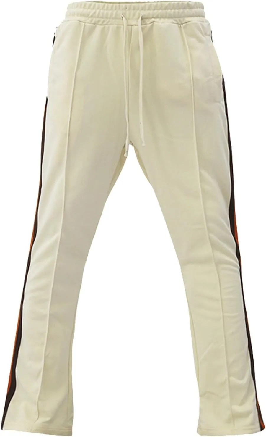 Stacked Sweatpants for Men Workout Joggers Gym Tapered Trousers Athletic Pants Casual Splicing Drawstring Sweat Pants