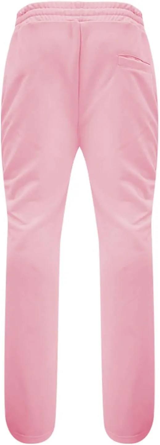 Stacked Sweatpants for Men Workout Joggers Gym Tapered Trousers Athletic Pants Casual Splicing Drawstring Sweat Pants