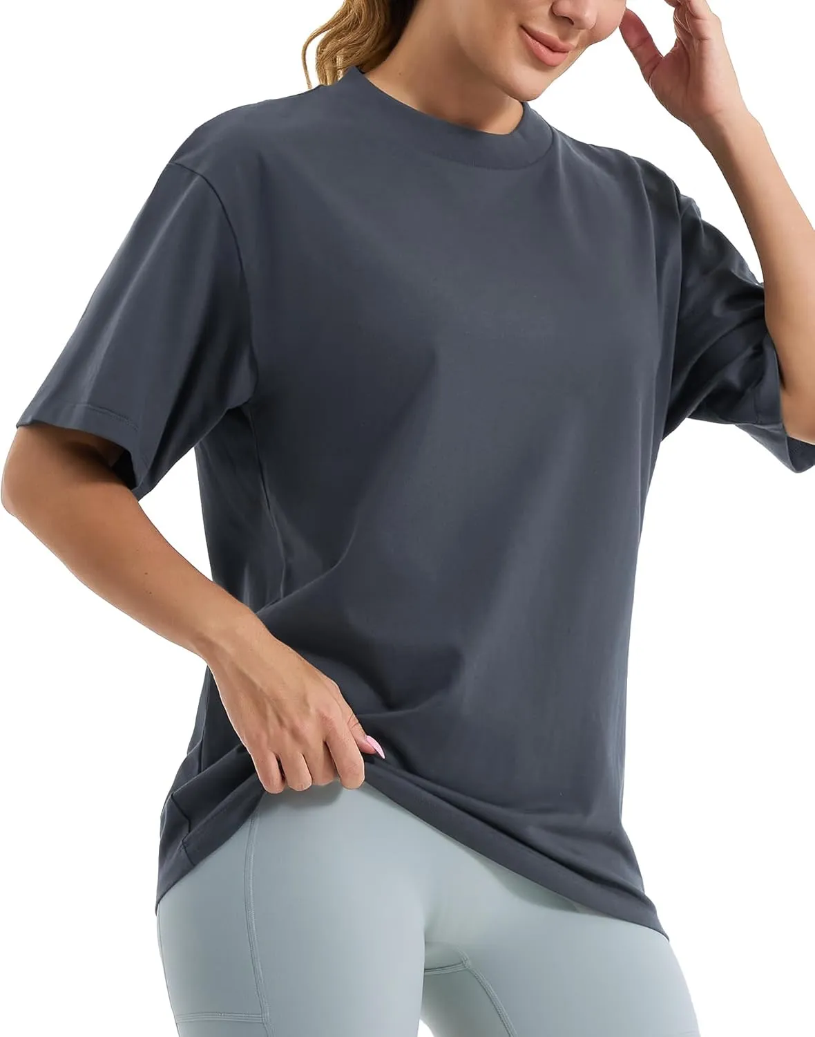 Stelle Women Cotton T-Shirts Oversized Crewneck Short Sleeve Summer Casual Tops Unisex Adult
