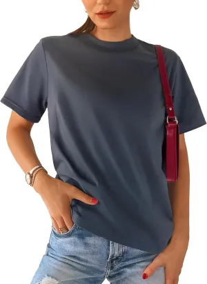 Stelle Women Cotton T-Shirts Oversized Crewneck Short Sleeve Summer Casual Tops Unisex Adult