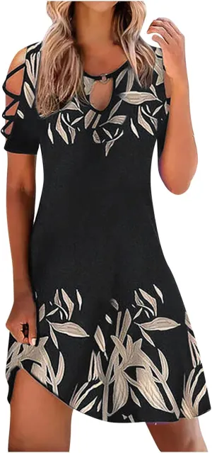 Summer Dresses for Women 2025 Beach Loose Casual A Line Midi Dress Vacation Wear Sleeveless Sundress with Pockets