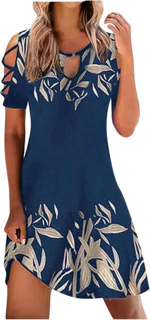 Summer Dresses for Women 2025 Beach Loose Casual A Line Midi Dress Vacation Wear Sleeveless Sundress with Pockets