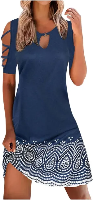 Summer Dresses for Women 2025 Beach Loose Casual A Line Midi Dress Vacation Wear Sleeveless Sundress with Pockets