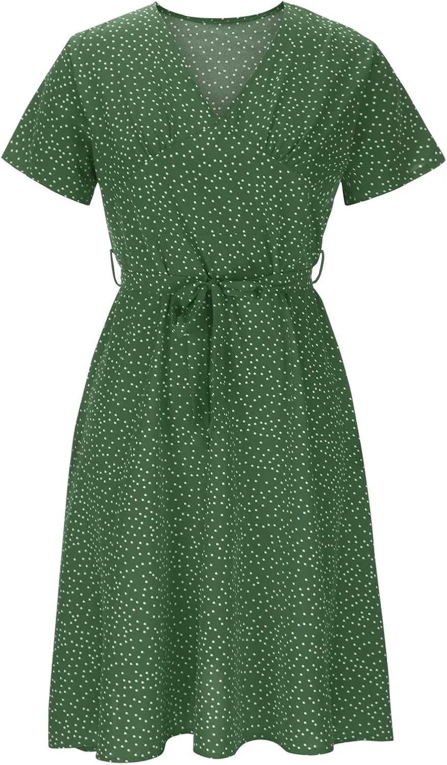 Summer Dresses for Women Floral Boho Dress Beach Casual Mid Length Dress Short Sleeve Flowy Elegant Midi Dresses