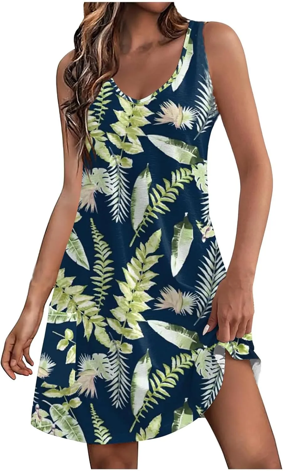 Sundresses for Women 2025 Boho Beach Loose Vacation Sun Dress Resort Wear V-Neck Travel Dress Casual Vacation Outfits